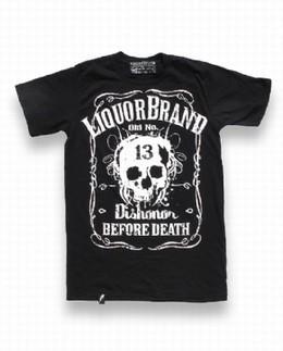 Liquorbrand Skull T shirt- Dishonor before Death